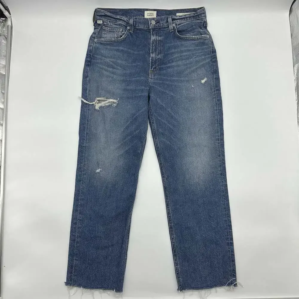 Citizens of Humanity Daphne Crop Size 28 Stovepipe Denim Jeans in Arthouse